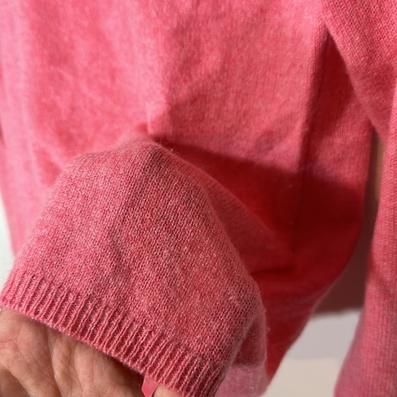 100% Cashmere By Charter Club Salmon Pink Long Sleeve Sweater Crew Neck Size Med - Picture 4 of 7